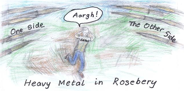 Heavy metal in Rosebery - cartoon by Anne Roberts