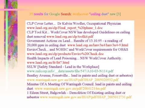 35 results for Google Search: workcover "ceiling dust" nsw, part 3, slide 26