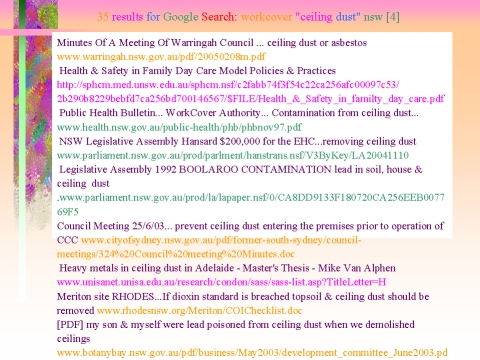35 results for Google Search: workcover "ceiling dust" nsw, part 4, slide 27