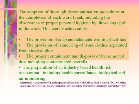 The adoption of thorough decontamination procedures, slide 50