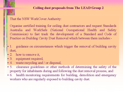 Ceiling dust proposals from The LEAD Group Inc. part  2, slide 55