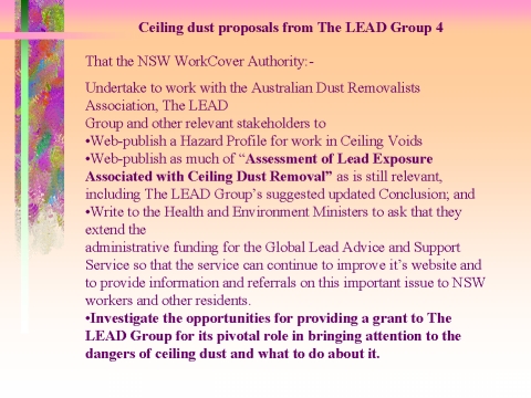 Ceiling dust proposals from The LEAD Group Inc. part 4, slide 57