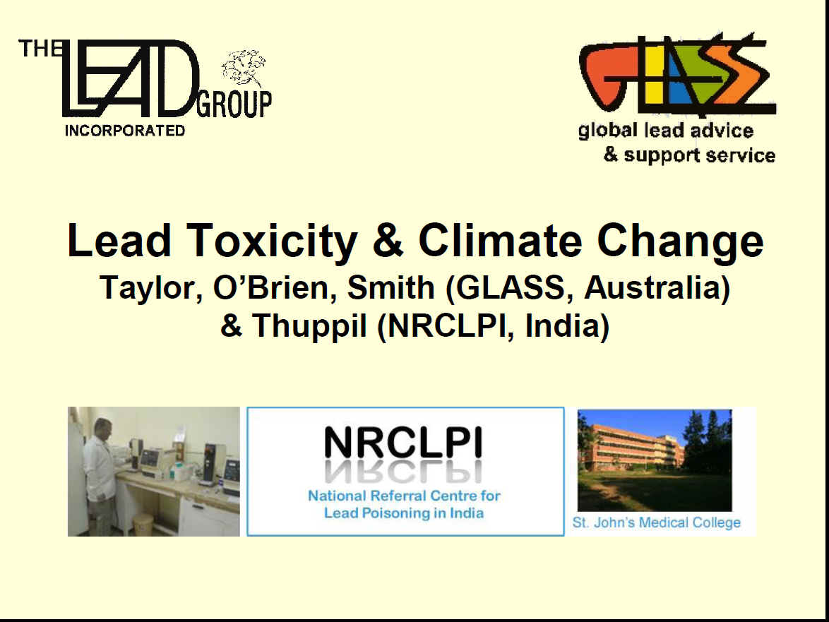 Lead Toxicity & Climate Change slide show, slide 1