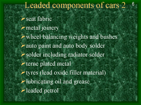 Leaded components of cars 2, slide 6