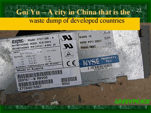 Gui Yu – A city in China that is the e-waste dump of developed countries, slide 22