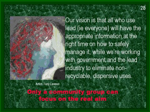 Only a community group can focus on the real aim, slide 28