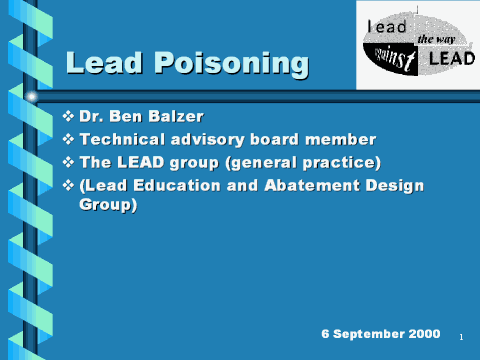 Lead poisoning slide show, slide 1