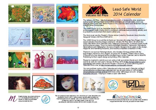 2014 Lead-Safe World Calendar - Back Cover